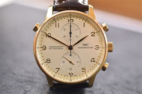 iwc portoghese rattrappante oro rosa|IWC .